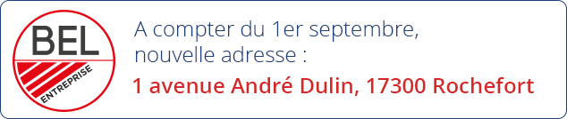 A compter du 1er septembre, nouvelle adresse : 1 avenue André Dulin, 17300 Rochefort